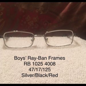 Boys’ Ray-Ban frames, Rx lenses. RB 1025 4008